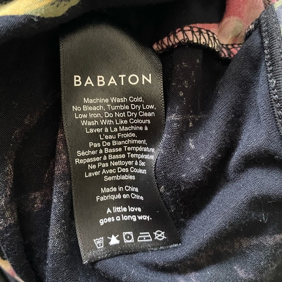 ARITZIA BABATON Jeronimo Crop Front Tie Black Foral Tank Top Size Medium - Picture 7 of 7